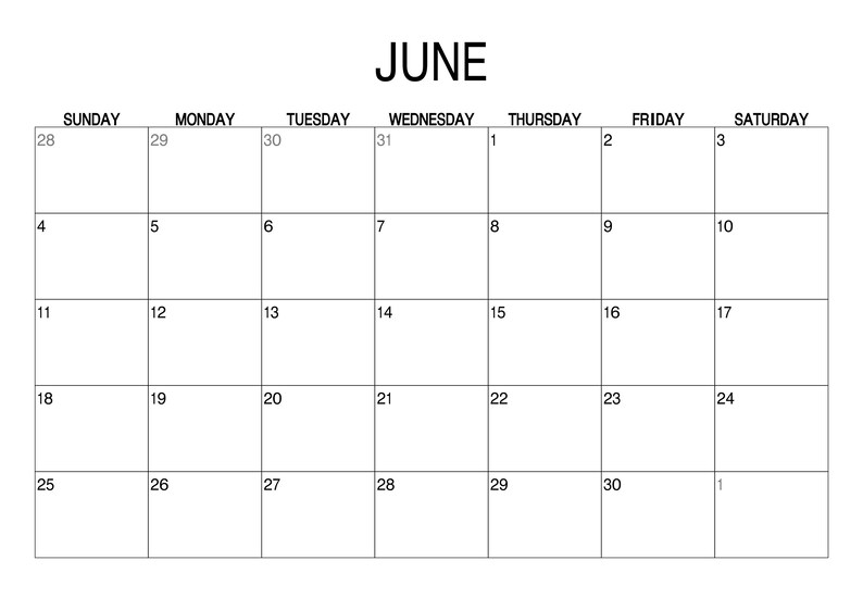 June 2023 Basic Printable Calendar - Il 794xN.4819432842 2iac 
