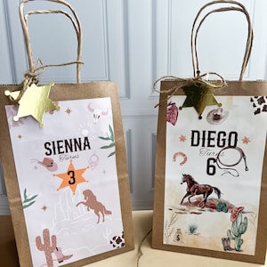 Cowboy Birthday Gift Bag, Cowboy Rodeo Party Favor Bag, Cowgirl Birthday Favor Bags, Western Theme Party Decor, Cowgirl Party Decorations