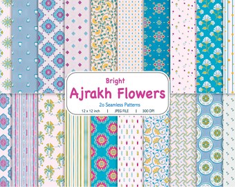 Indian Ajrakh digital seamless pattern for home wallpapes,home decor, Fabric print for fashion collection,Digital paper for book covers