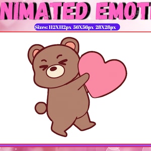 Animated Brown Bear Emote, Twitch Emotes, YouTube Emotes, Bongo Cat, Chibi Kawaii Bear, Teddy Bear Emotes