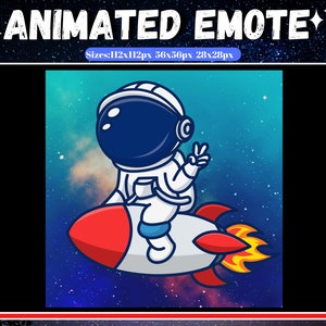 Emoticono animado de astronauta - Alerta animada de Twitch, Emotes espaciales, Emote de YouTube, Emote de Discord