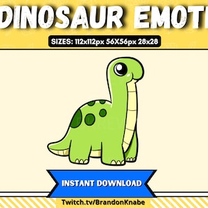 Dinosaur Emote for your Twitch Stream! Twitch Emotes / Discord Emotes / Streamer / Streaming / Twitch Graphics / Twitch Channel / Badges