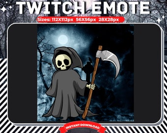 ¡Emote animado de Grim Reaper para tu transmisión de Twitch! / Halloween / RIP / Spooky / Emotes para Twitch Streamers & Gamers :)