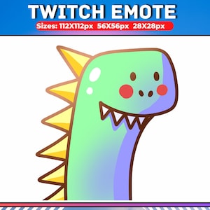 Dinosaur Emote, Cute Dino Emoji, Discord and Twitch Emotes, Kawaii Dino Emote, Funny emote, Green Emote