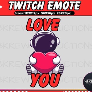 Emote de astronauta, Emote de bombo espacial, Emote de Twitch/Discord, Emote de transmisión de tema de astronauta, Emote de amor, Emote de corazón, Emote de Streamer