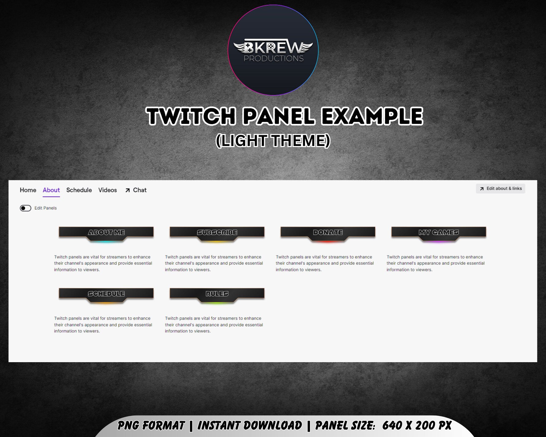 Neon Twitch Panels, Streaming Overlay, Twitch Graphics, Stream Overlay ...