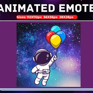 ¡Emote animado de astronauta para tu transmisión de Twitch! / Gesto de astronauta / Gesto espacial / Gesto de globo / Gesto para streamers y jugadores de Twitch :)
