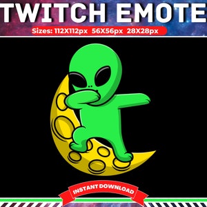 ¡Dabbing Alien Emote para tu transmisión de Twitch! / Espacio / Dab / Astronauta / OVNI / Emotes para Twitch Streamers :)