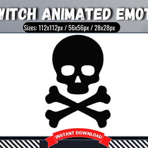 Skull Animated Emote - Twitch and Discord Emotes, Halloween Theme, Custom and Unique Emotes, YouTube Emotes