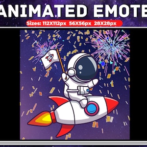 ¡Emote animado de astronauta para tu transmisión de Twitch! / Gesto de astronauta / Gesto espacial / Gesto de celebración / Gesto para streamers y jugadores de Twitch :)