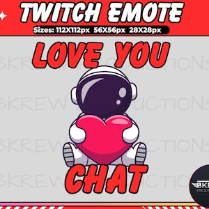 Emote de astronauta, Emote de bombo espacial, Emote de Twitch/Discord, Emote de transmisión de tema de astronauta, Emote de chat de amor, Emote de corazón, Emote de Streamer