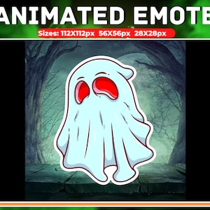 Ghost Animated Emote, Twitch Halloween Emote, Spooky Discord Emote, Animated Ghost Commission, Halloween Emote