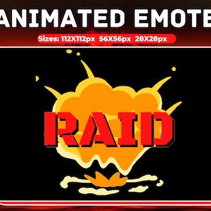 RAID Animated Emote, Twitch Emote, Discord Emote, Animated Hype Emote, Streamer Emote
