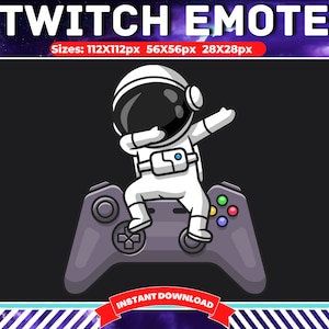 Emote de astronauta Dabbing para Twitch y Discord, Emote de Streamer con temática espacial, Emotes de Twitch de Streamer