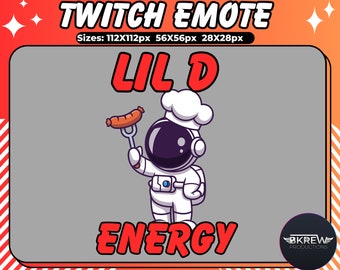 Emote de astronauta, Emote de bombo espacial, Emote de Twitch/Discord, Emote de transmisión de tema de astronauta, Emote de LIL D ENERGY, Emote divertido, Emote de Streamer