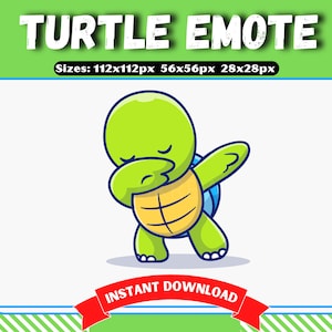 Cute Turtle Emote, Custom Twitch Emotes, Streamer Badge, Twitch Streamer Emotes, Discord Emotes, YouTube Emote