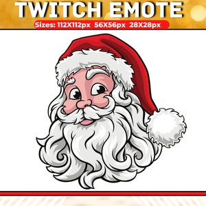 Weihnachtsmann Emote für Twitch/Discord, Chibi Xmas Emotes, Stream Beard Emote, süßer Weihnachtsmann