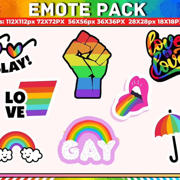 8 Pride Emotes for Twitch Streamers & Gamers | Love, Cute, Happy | Rainbow Pride Month HYPE