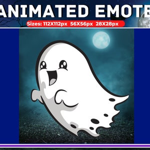 Ghost Animated Emote, Twitch Halloween Emote, Spooky Discord Emote, Animated Ghost Commission