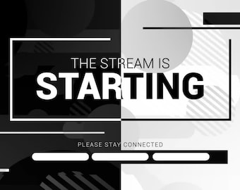 Starting Soon Screen, Animated Overlay, Fun & Aesthetic Design, Twitch Overlay, Modern Overlay, Black/White Overlay