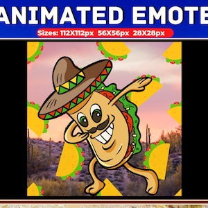 Taco Animated Emote for your Twitch Stream! | Food Emote | Taco Emote | Dancing Emote | Fun | Emote for Twitch Streamers & Gamers :)
