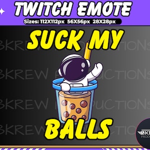 Emote de astronauta, Emote de bombo espacial, Emote de Twitch/Discord, Emote de transmisión de tema de astronauta, Emote de Suck my balls, Emote de Boba, Emote de Streamer imagen 2