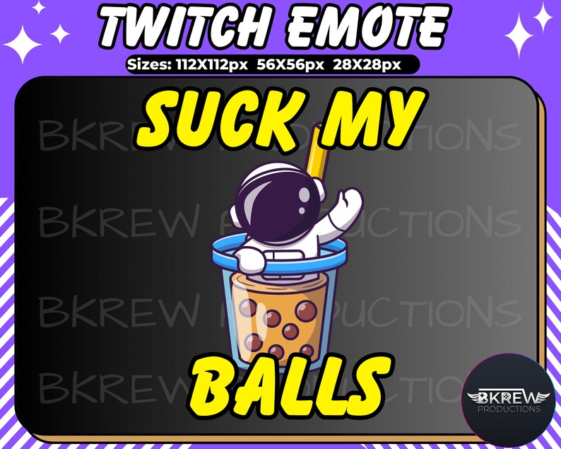 Emote de astronauta, Emote de bombo espacial, Emote de Twitch/Discord, Emote de transmisión de tema de astronauta, Emote de Suck my balls, Emote de Boba, Emote de Streamer imagen 2