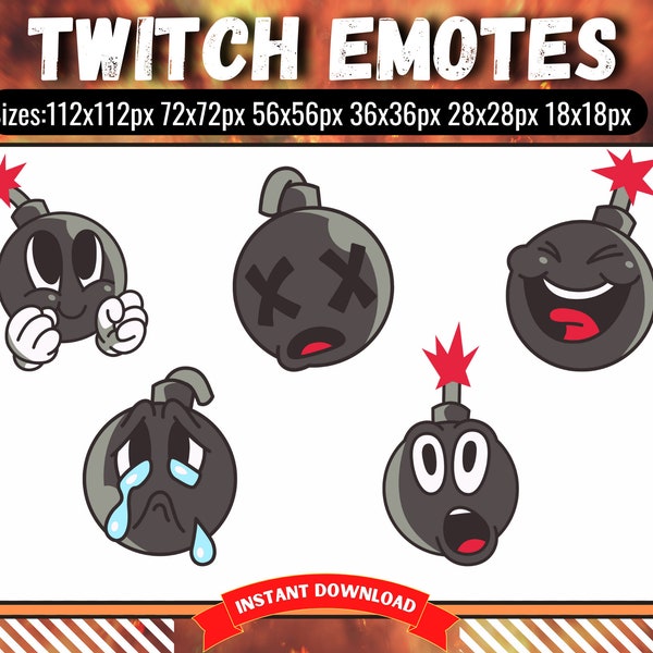 5 Bomb Emotes for your Twitch stream! | Funny | Sub Badges | Happy | Cute | Emotes for Streamers & Gamers