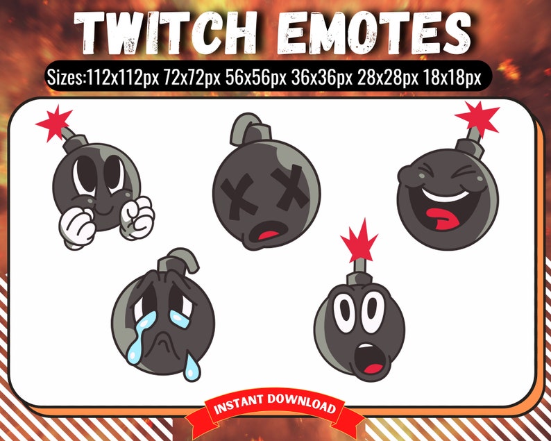 5 Bomb Emotes for Your Twitch Stream Funny Sub Badges Etsy UK