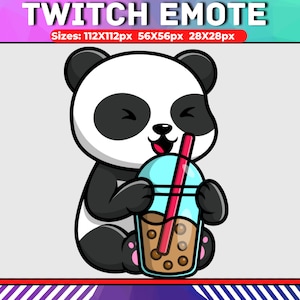 ¡Lindo gesto de panda para tu transmisión de Twitch! / Panda / Coffee / Boba / Animal / Emotes para Twitch Streamers & Gamers :)