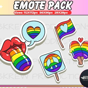 Pride Emotes for Twitch Streamers & Gamers | Love, Cute, Happy | Rainbow Pride Month HYPE, Rainbow Emotes, Pride Emote Pack, Peace Emote