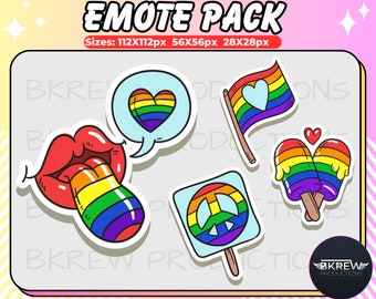 Pride Emotes for Twitch Streamers & Gamers | Love, Cute, Happy | Rainbow Pride Month HYPE, Rainbow Emotes, Pride Emote Pack, Peace Emote