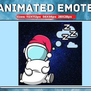 Emote animado de astronauta, Emote de contracción espacial, Emote de sueño de Twitch/Discord, Emote de astronauta de moda para serpentinas de Twitch, Emote de sueño/cansado