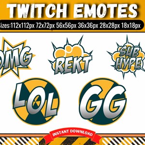 Text Emotes for Streamers & Gamers, Twitch Emotes, OMG/GG/LOL Emotes, Sub Hype Emote, Rekt Emote, Custom Emote Pack