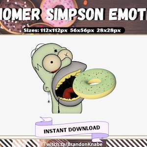 Homer Simpson Emote for your Twitch stream! | Cartoon | Funny | TV show | Food | Donut | Emotes for Twitch Streamers & Gamers :)