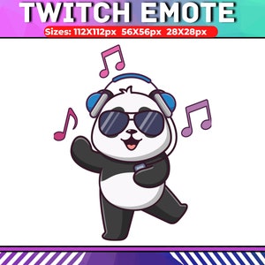 Emoticono lindo de panda bailando, Emote de Twitch y Discord, Emote de transmisión, Regalo de amante de panda