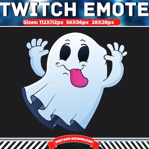 Ghost Emote for Twitch Streamers, Halloween Streamer Emote, Cute Emote, Kawaii Emote, Funny Emote