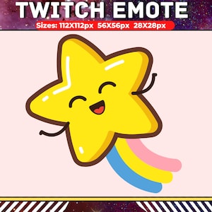¡Emote estrella fugaz para tu transmisión de Twitch! / Espacio / Estrella / Astronauta / Emoticonos para Twitch Streamers & Gamers :)