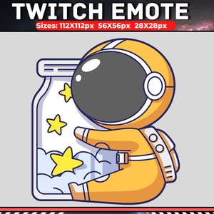 ¡Astronauta Emote para tu transmisión de Twitch! / Espacio / Dab / Astronauta / Cute Emote / Stars / Emotes para Twitch Streamers & Gamers :)