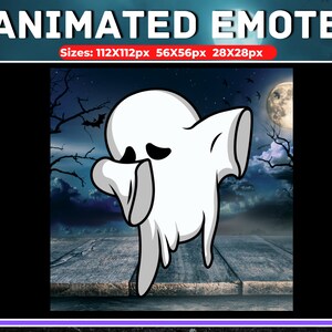 Ghost Animated Emote, Twitch Halloween Emote, Spooky Discord Emote, Animated Ghost Commission