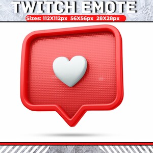 Heart Emote for Twitch and Discord, Bold Red Emote, Streamer Emoji, Streamer Gift, Twitch and Discord Emote