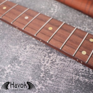 TL Special T Type Dark Flame Roasted Maple Neck, 22 Nickel Medium Jumbo Jescar Frets, T Style Satin, Vintage Electric Guitar Part Custom