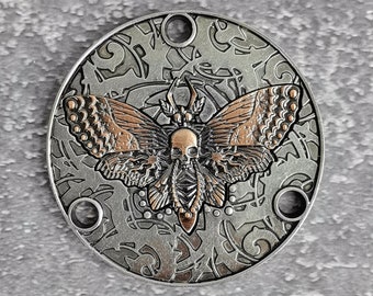 Gothic Schädel Motte Kippschalter Metallplattenabdeckung, LP Single Cut, Vintage Gitarrenzubehör, Gitarrenbausatz DIY, Gadget und Ersatz