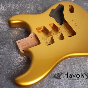 Hard Tail Gold 2PC Mahogany ST S Type Body High Gloss, Custom S-Style Body, High Gloss Vintage Part Gadget DIY Building Kit, ST Replacement