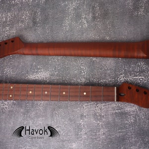 TL Special T Type Dark Flame Roasted Maple Neck, 22 Nickel Medium Jumbo Jescar Frets, T Style Satin, Vintage Electric Guitar Part Custom