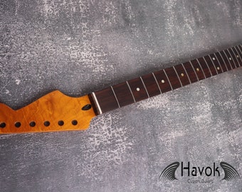 ST Roasted Maple Back Neck, S Style 22 Nickel Frets, Satin Finish for Back, Medium Jumbo Jescar Fret, S Type Custom Vintage Guitar Building