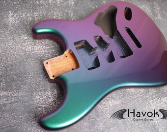 Chameleon 2PC Mahogany ST S-Style Body High Gloss, Custom Shop Vintage Part Gadget, DIY Building Kit, S-Type Guitar High End Replacement