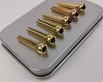 Set 6 Stück Messing Rot Diamant Bridge Pins mit Shell Dots Akkustik-Gitarre Bridge Pins Zubehör