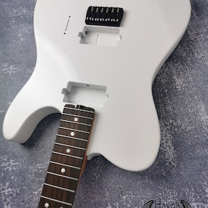Guitar Kit Mahogany Body Mahogany  Tl Neck Hardware, White metallic Guitar, Hight Quality Electric Guitar Kit, Neck, Build Your Own DIY