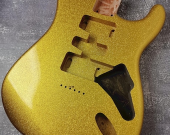 Hard Tail Diamond Gold 2PC Mahogany ST S Type Body High Gloss, Custom S-Style Body, High Gloss Vintage Part Gadget DIY Building Kit